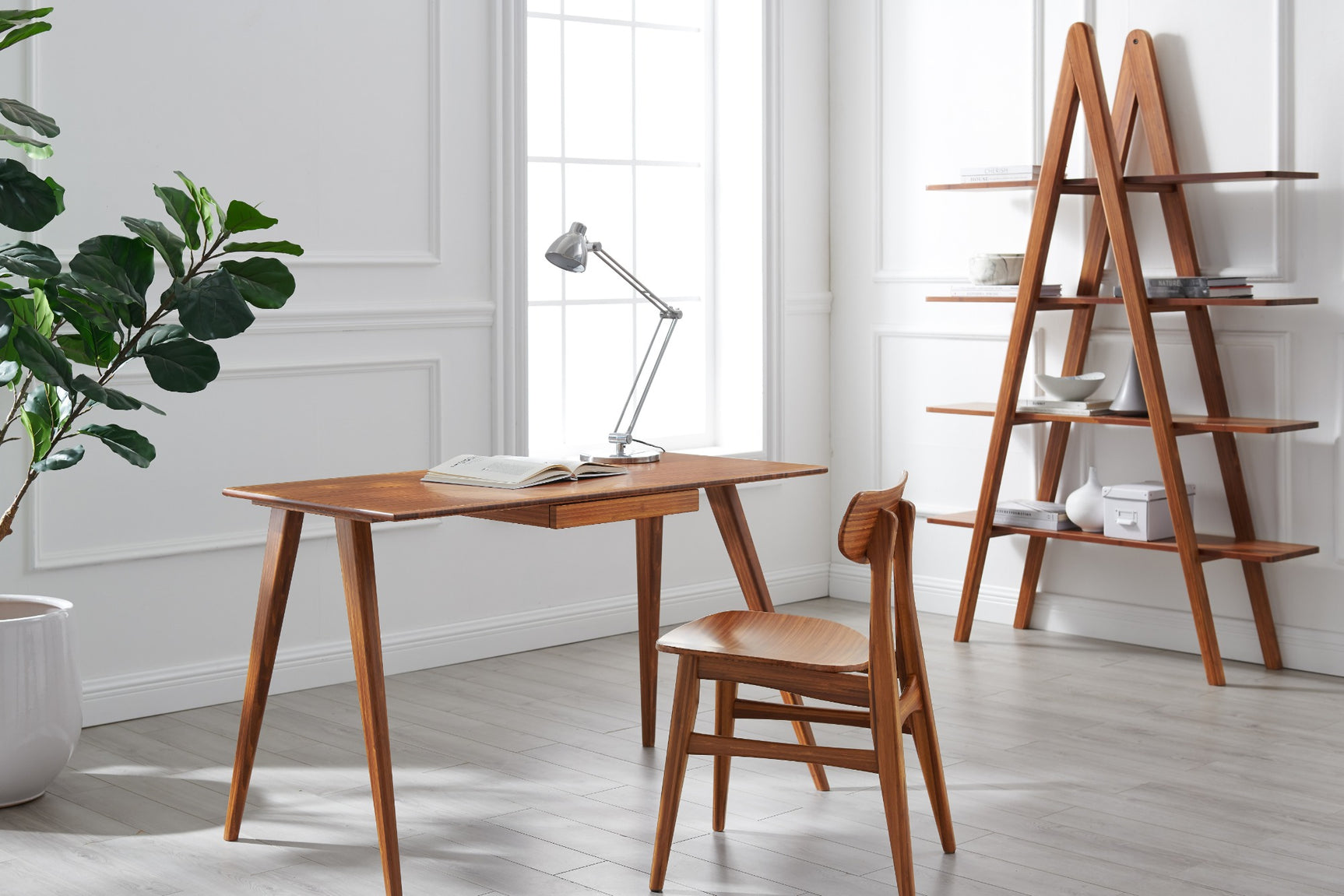 Studio Plus Solid Moso Bamboo Book Shelf