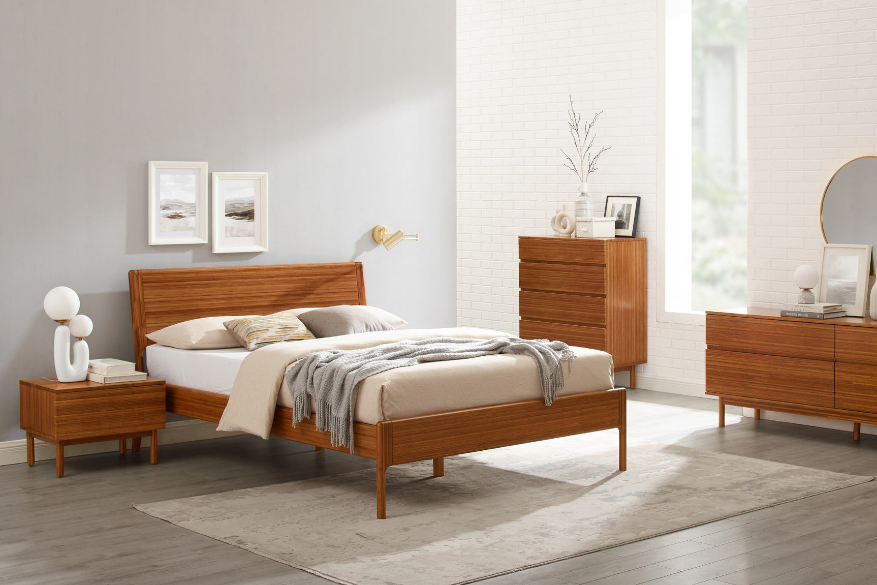 Ventura Solid Moso Bamboo 1 Drawer Nightstand