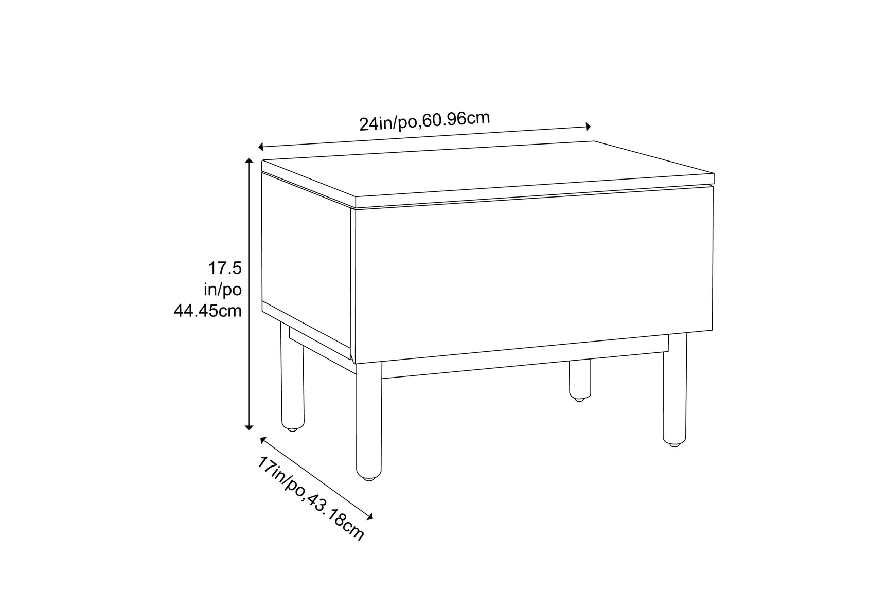Ventura Solid Moso Bamboo 1 Drawer Nightstand