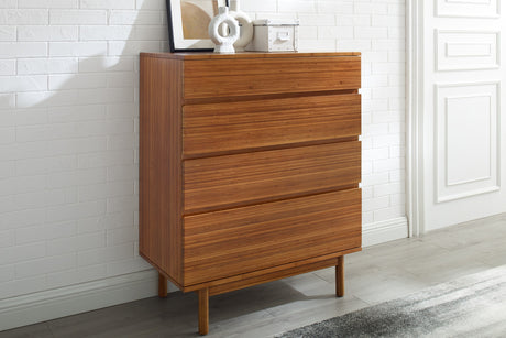 Ventura Solid Moso Bamboo 4 Drawer High Chest