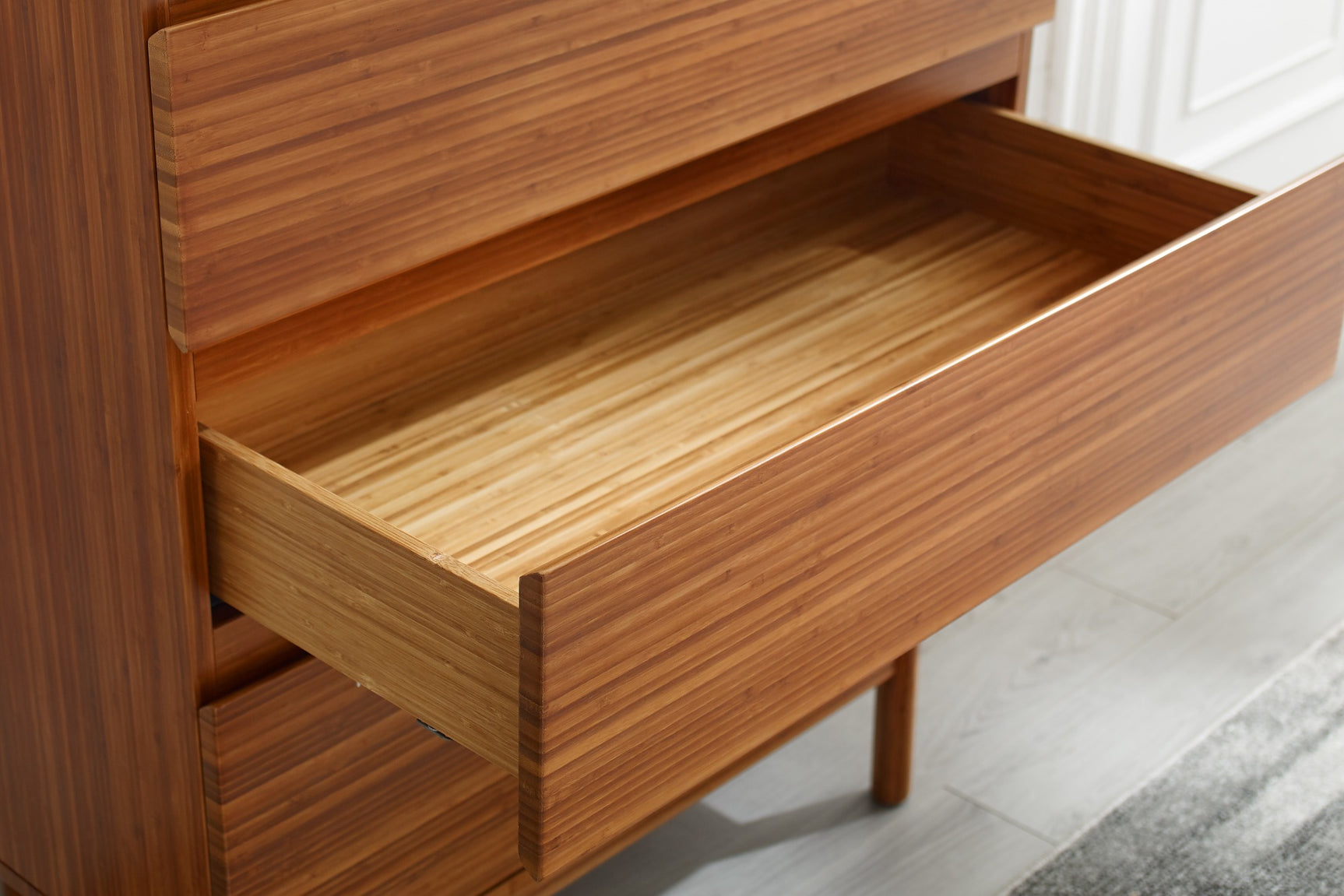 Ventura Solid Moso Bamboo 4 Drawer High Chest
