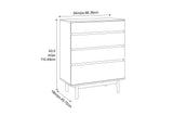 Ventura Solid Moso Bamboo 4 Drawer High Chest