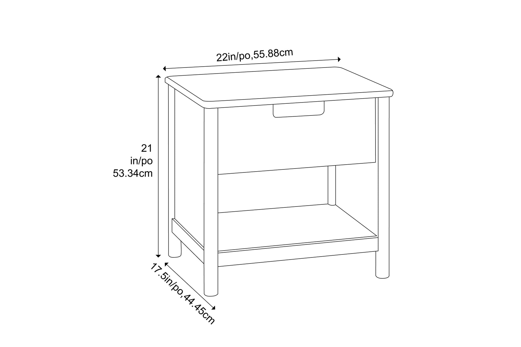 Weston Solid Moso Bamboo 1 Drawer Nightstand