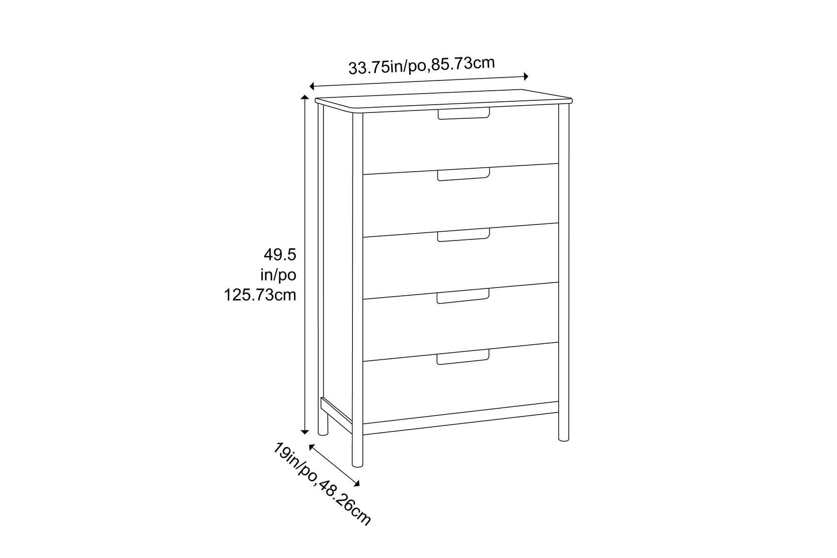 Weston Solid Moso Bamboo 4 Drawer High Chest