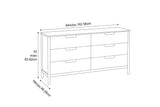Weston Solid Moso Bamboo 4 Drawer Double Dresser