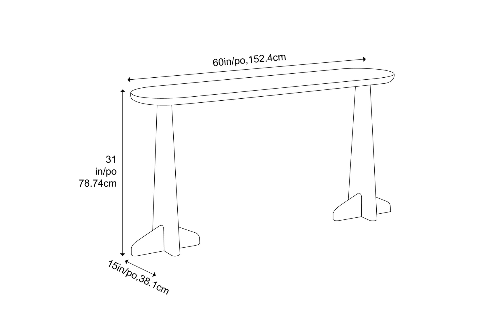 Zephyr Solid Bamboo Console Table