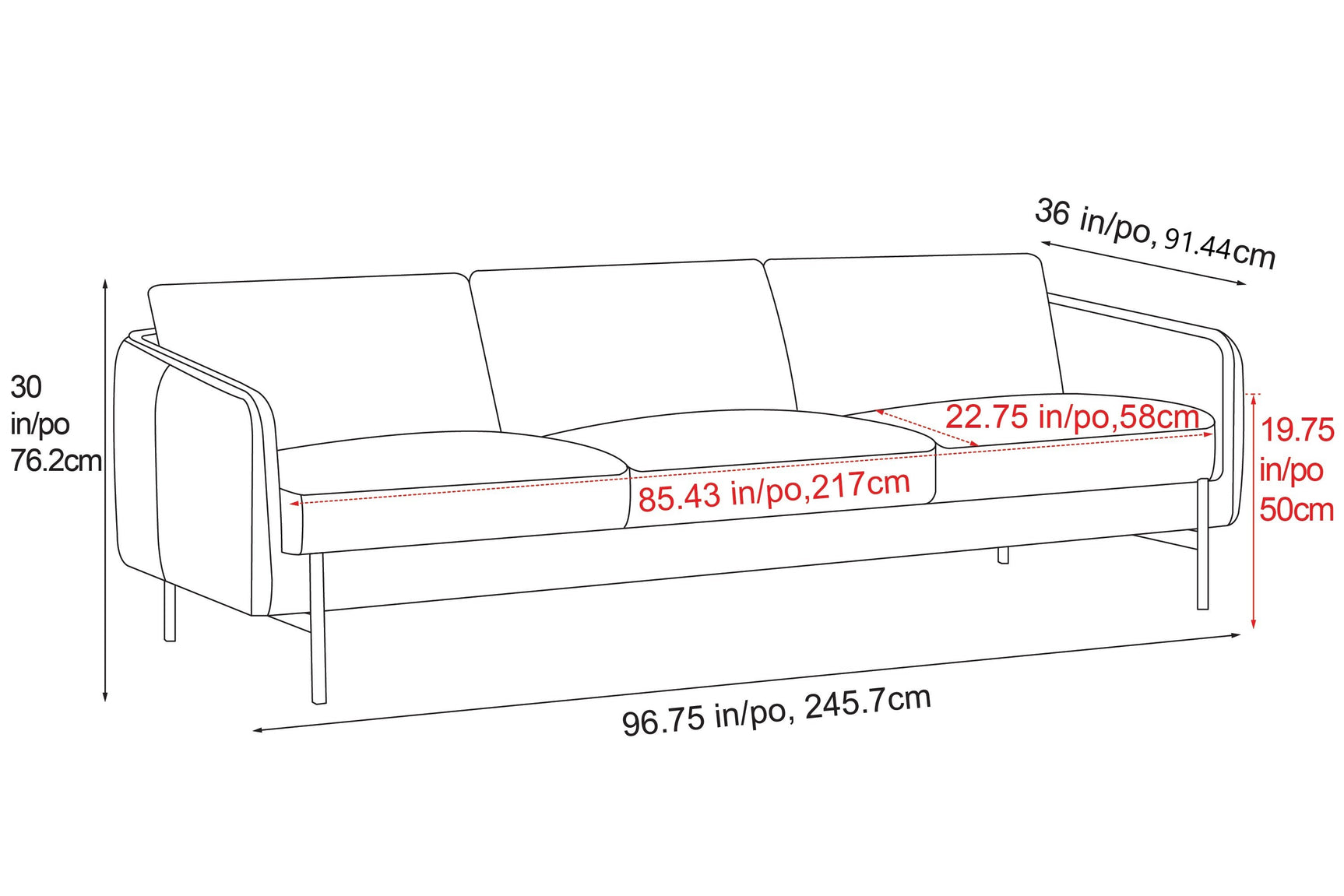 Gabriele Leather Sofa