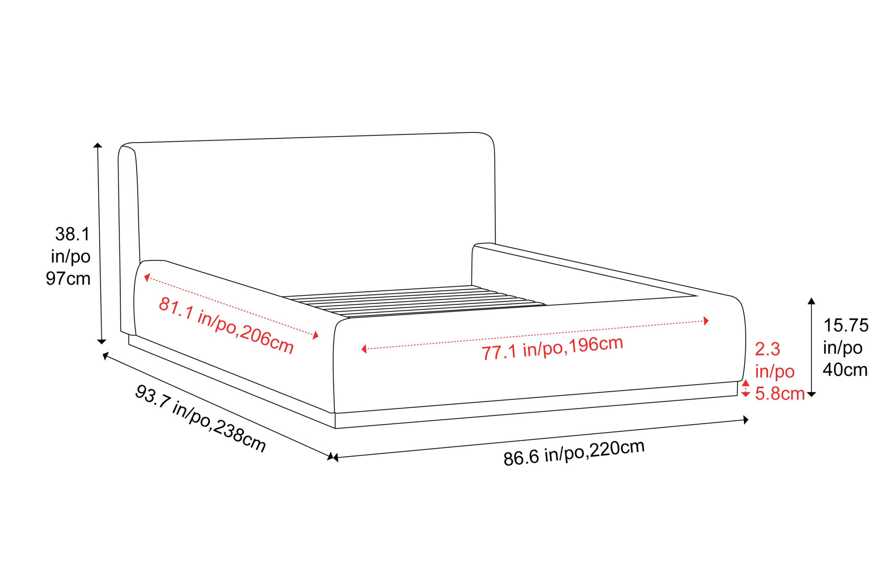 Gabriella Fabric Upholstered Bed Frame