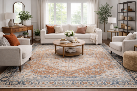 Gael Rust Boutique Washable Rug - Clearance