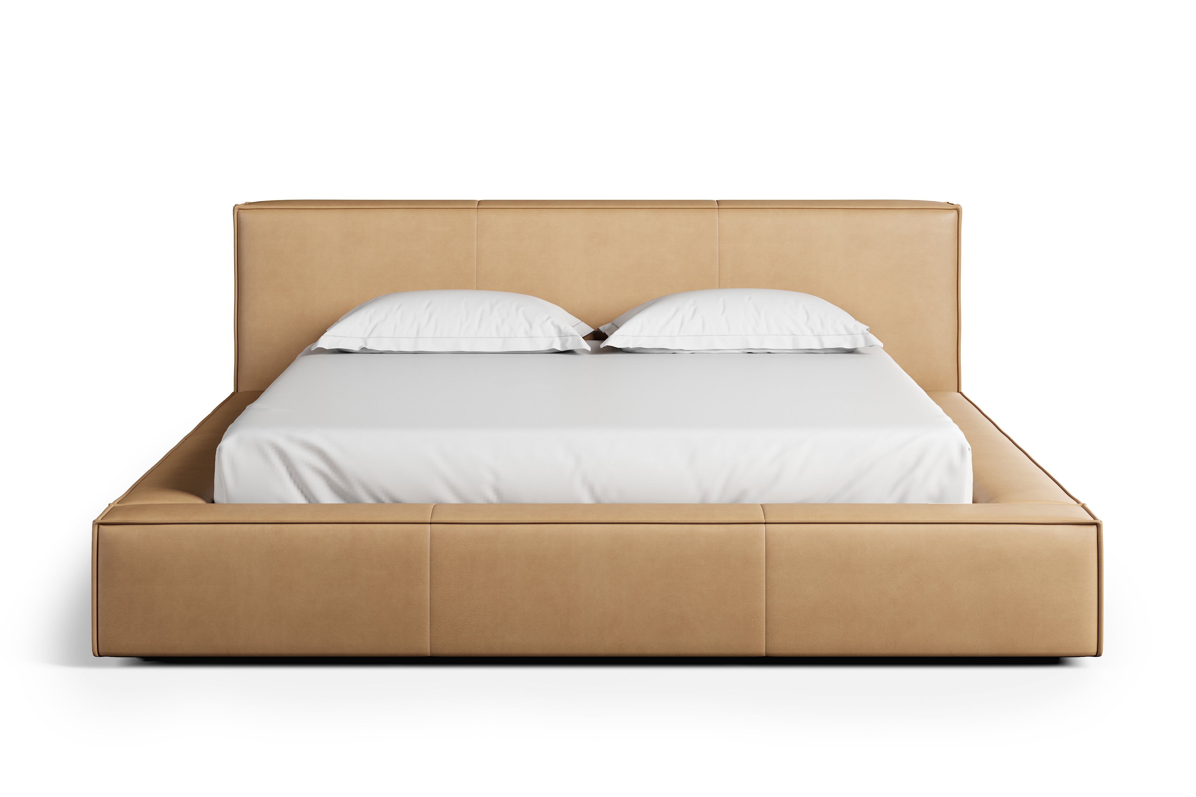 Beige king size bed frame discount