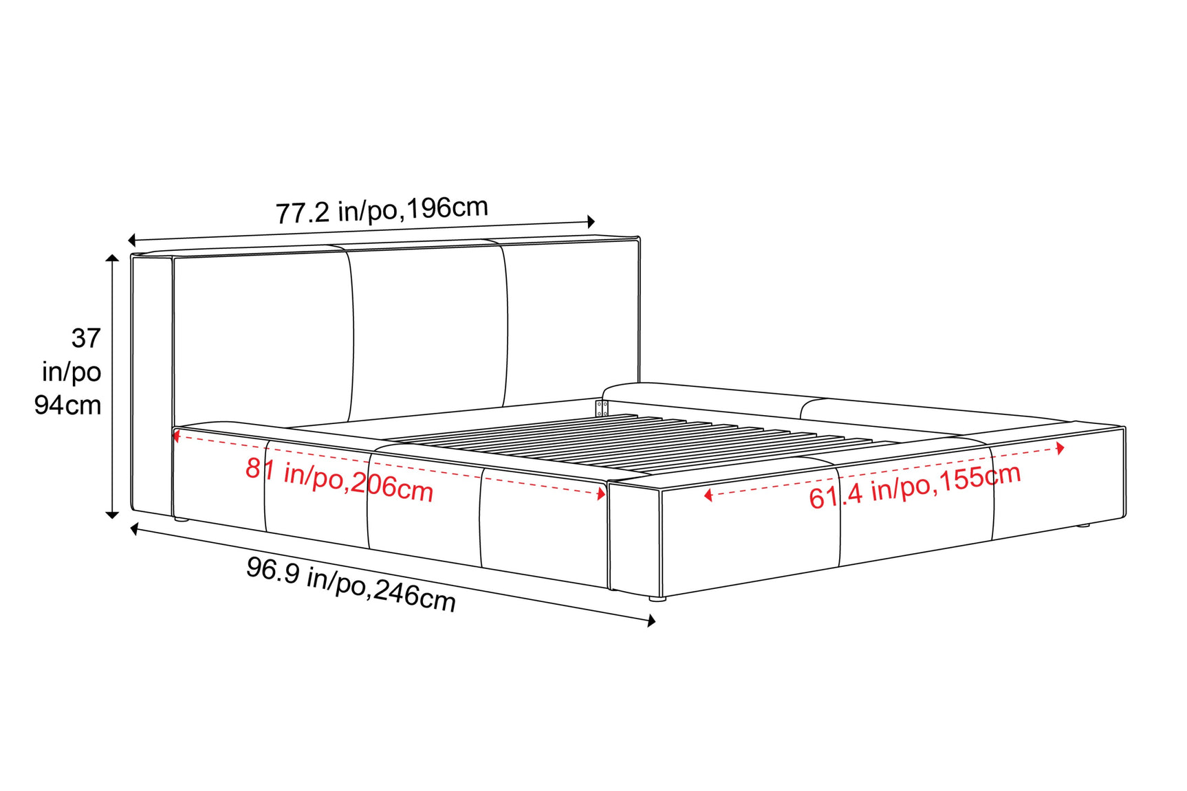 Gemma Leather Upholstered Bed Frame