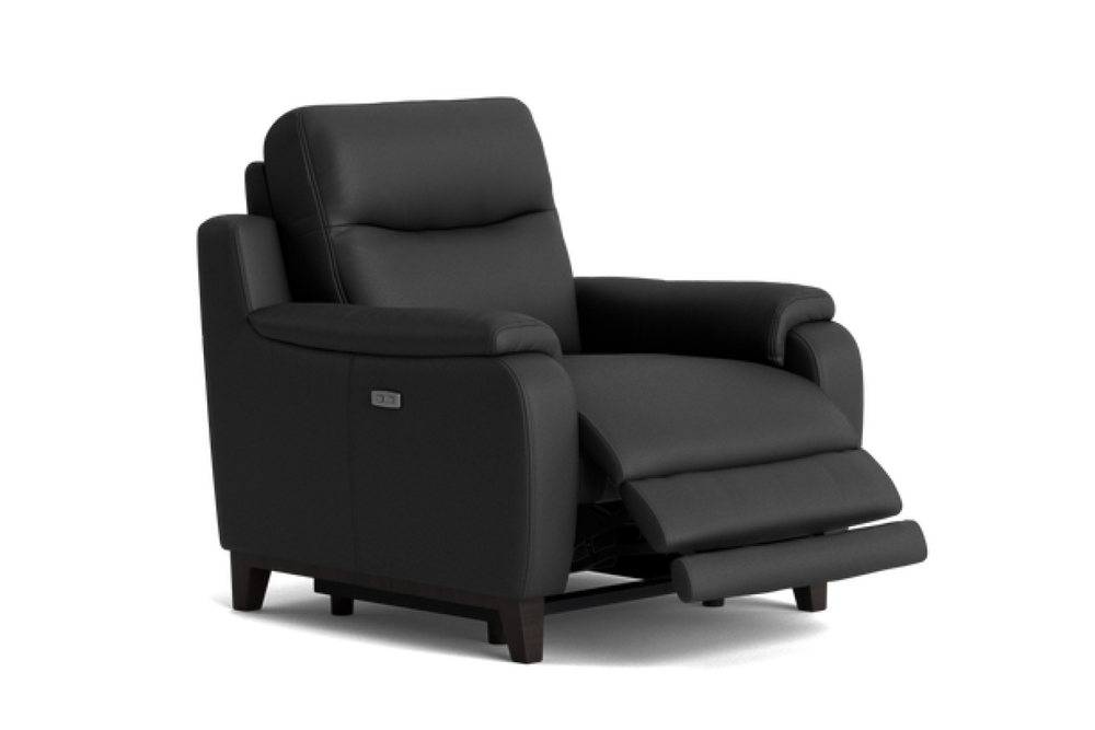 Valencia George Top Grain Leather Recliner Seat, Black