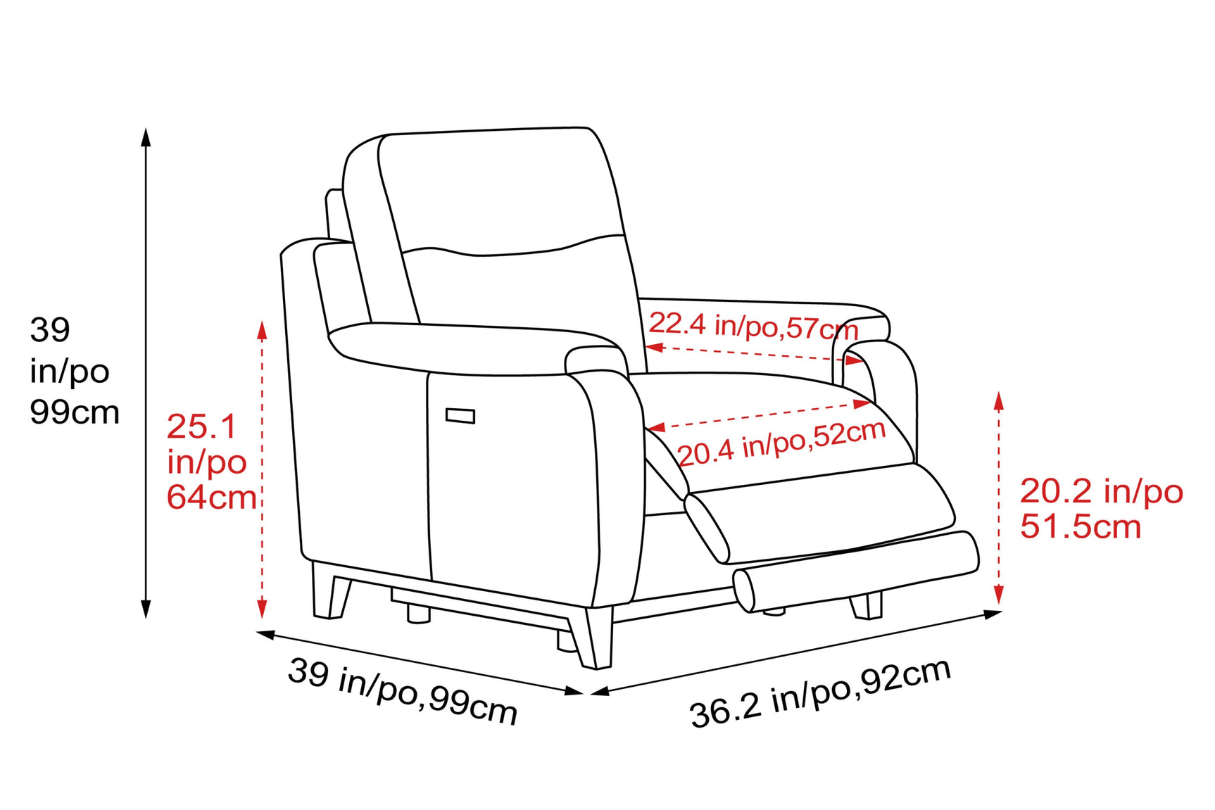 George Leather Recliner Seat