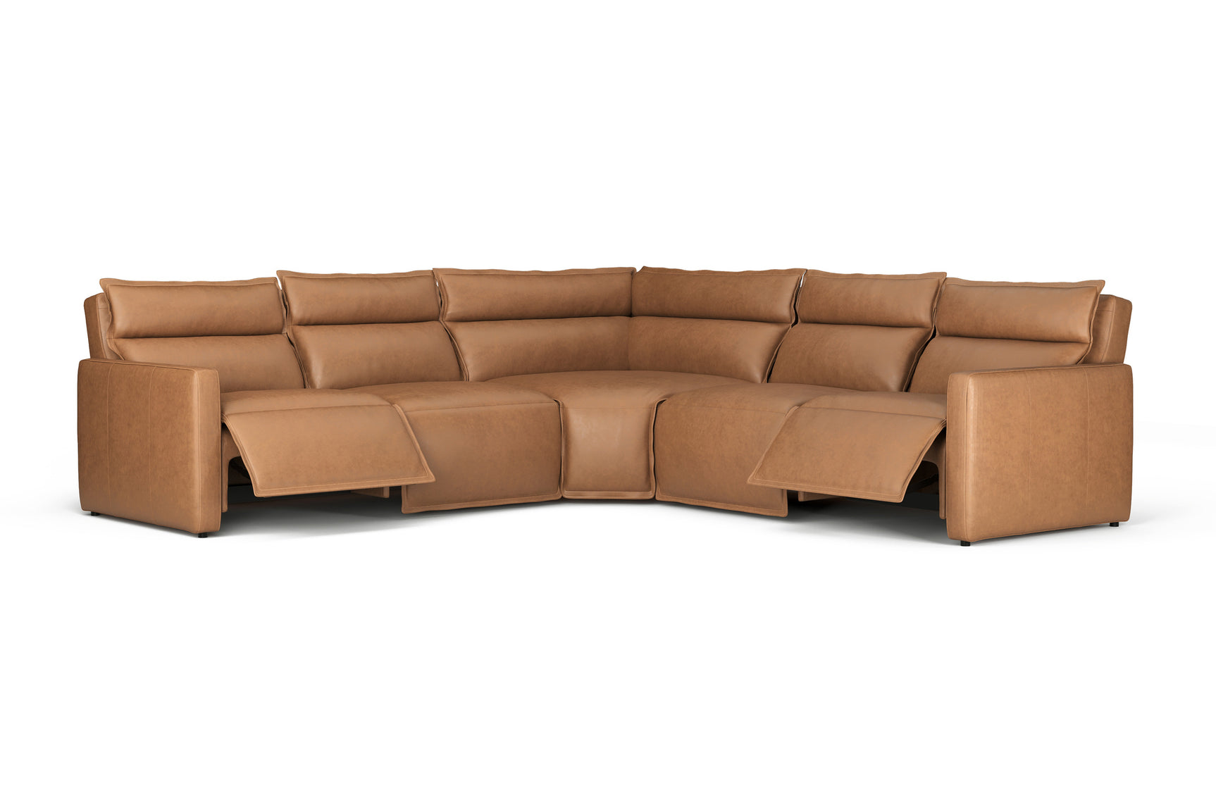 Giovanni Leather Dual Recliner Corner Sectional Sofa