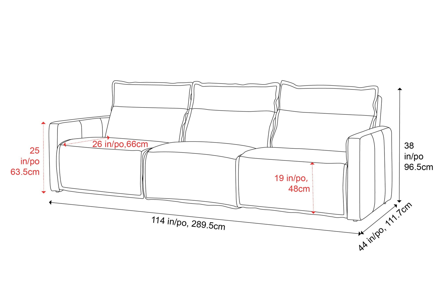 Giovanni Leather Dual Recliner Sofa
