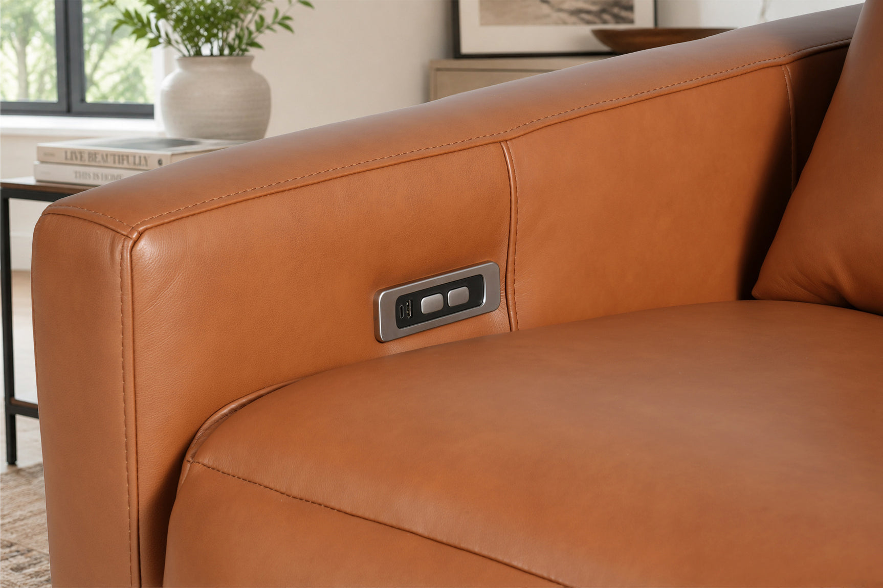 Giovanni Leather Dual Recliner Corner Sectional Sofa