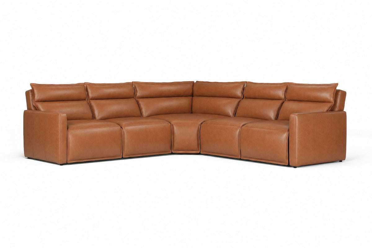 Giovanni Leather Dual Recliner Corner Sectional Sofa