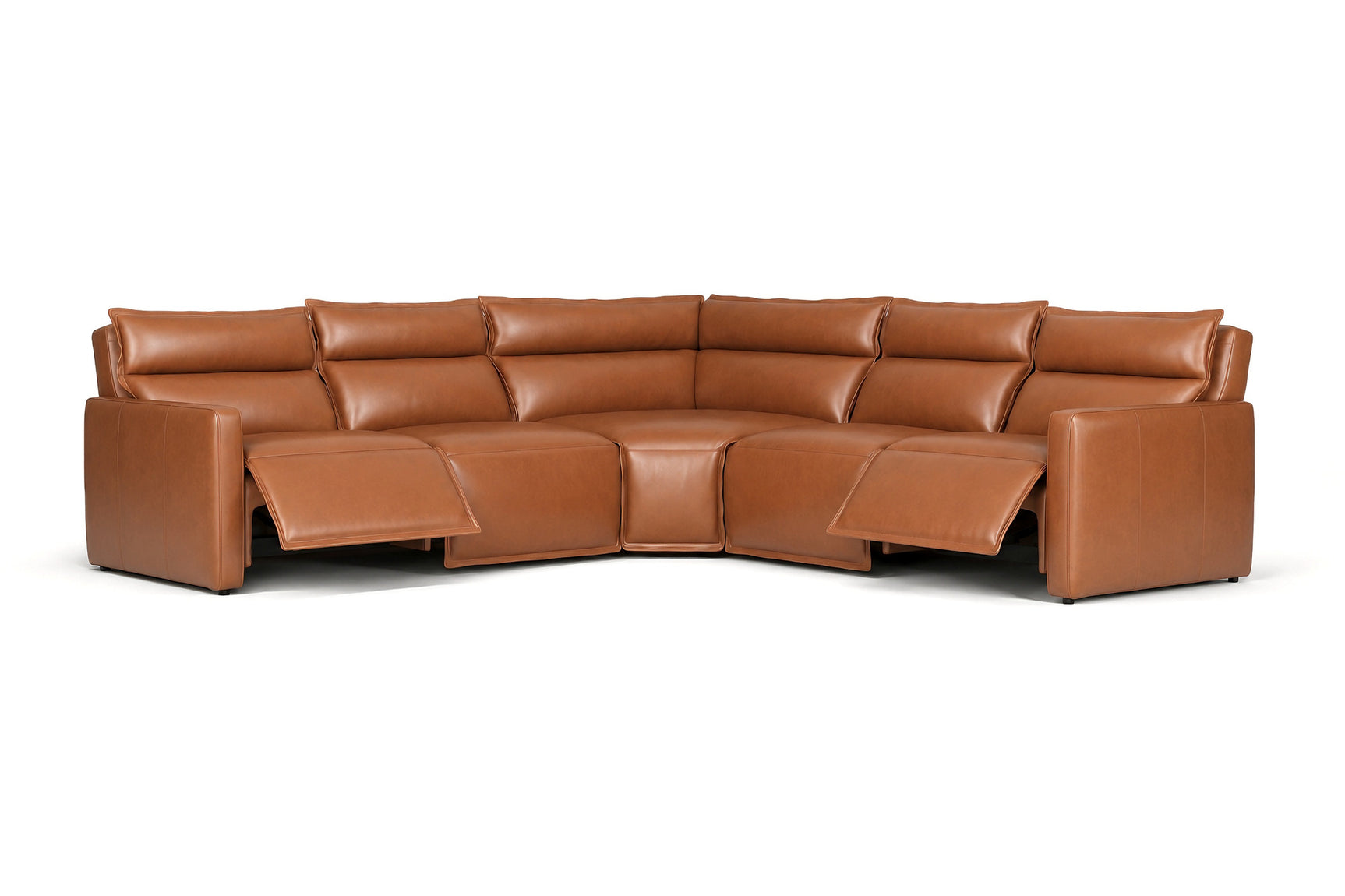 Giovanni Leather Dual Recliner Corner Sectional Sofa