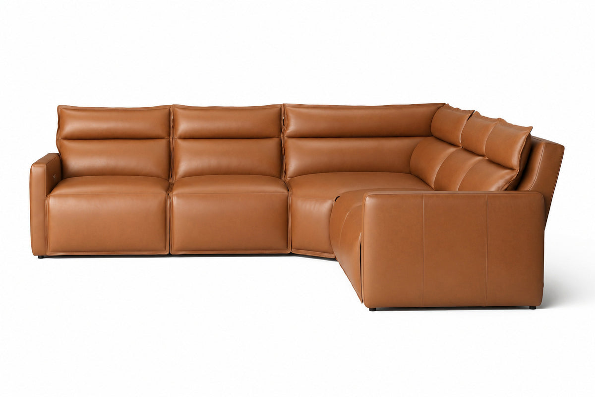 Giovanni Leather Dual Recliner Corner Sectional Sofa