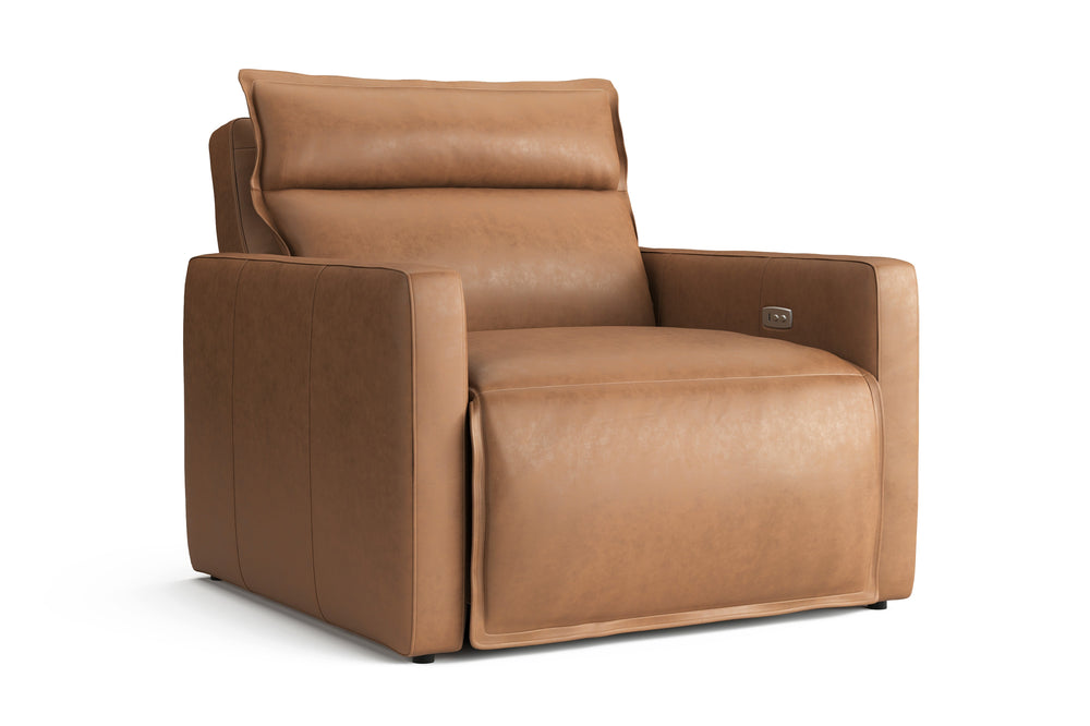 Valencia Giovanni Leather Recliner Chair, Camel Brown