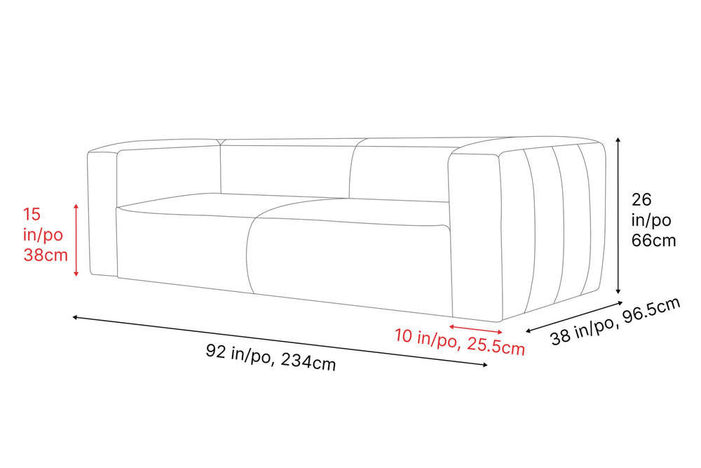 Graz Leather Grande Three Seat Sofa, Chocolate Color