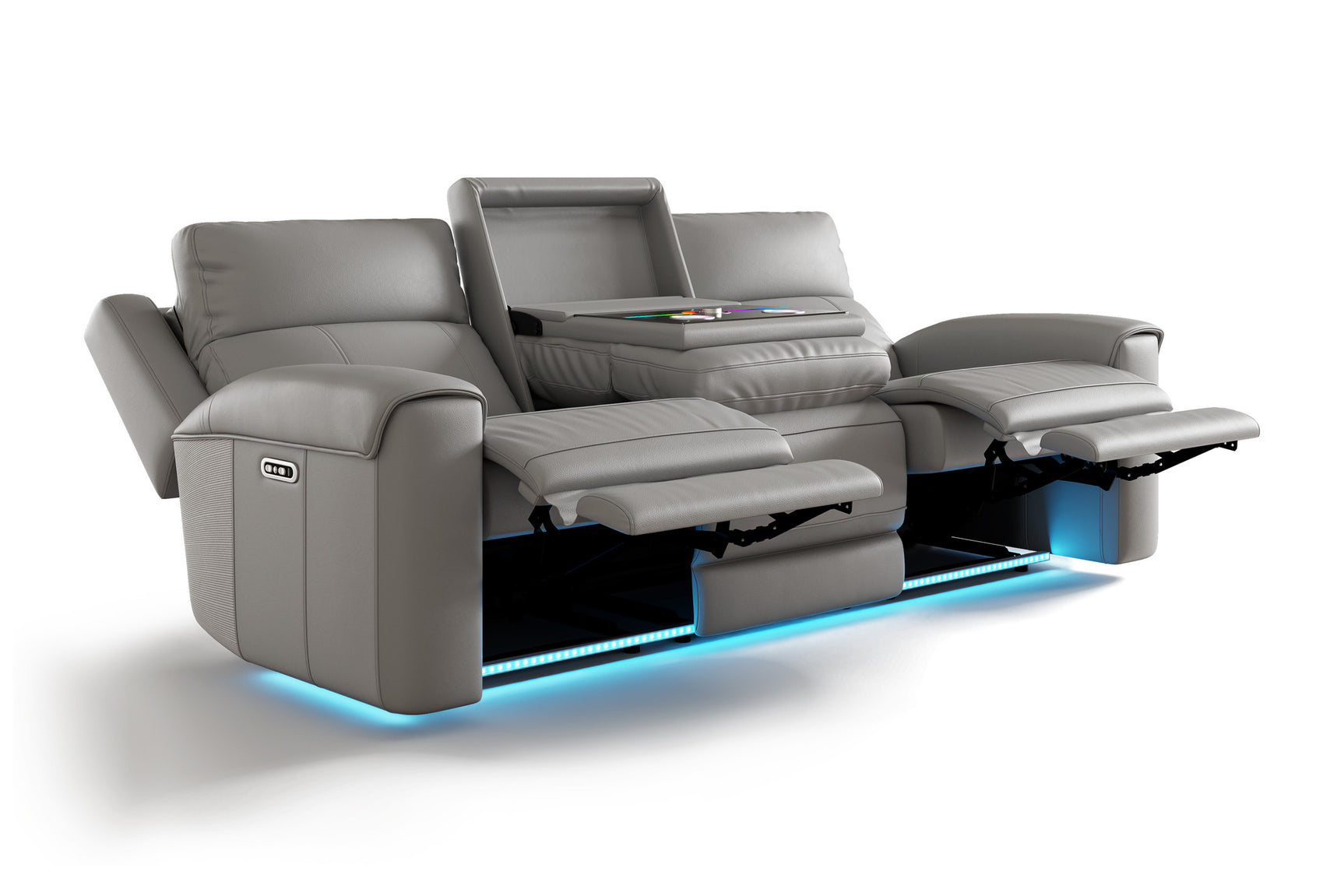 Harbour Immersive Audio Leather Dual Recliner Sofa with Heat & Massage