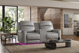 Harbour Immersive Audio Leather Dual Recliner Loveseat Sofa with Console
