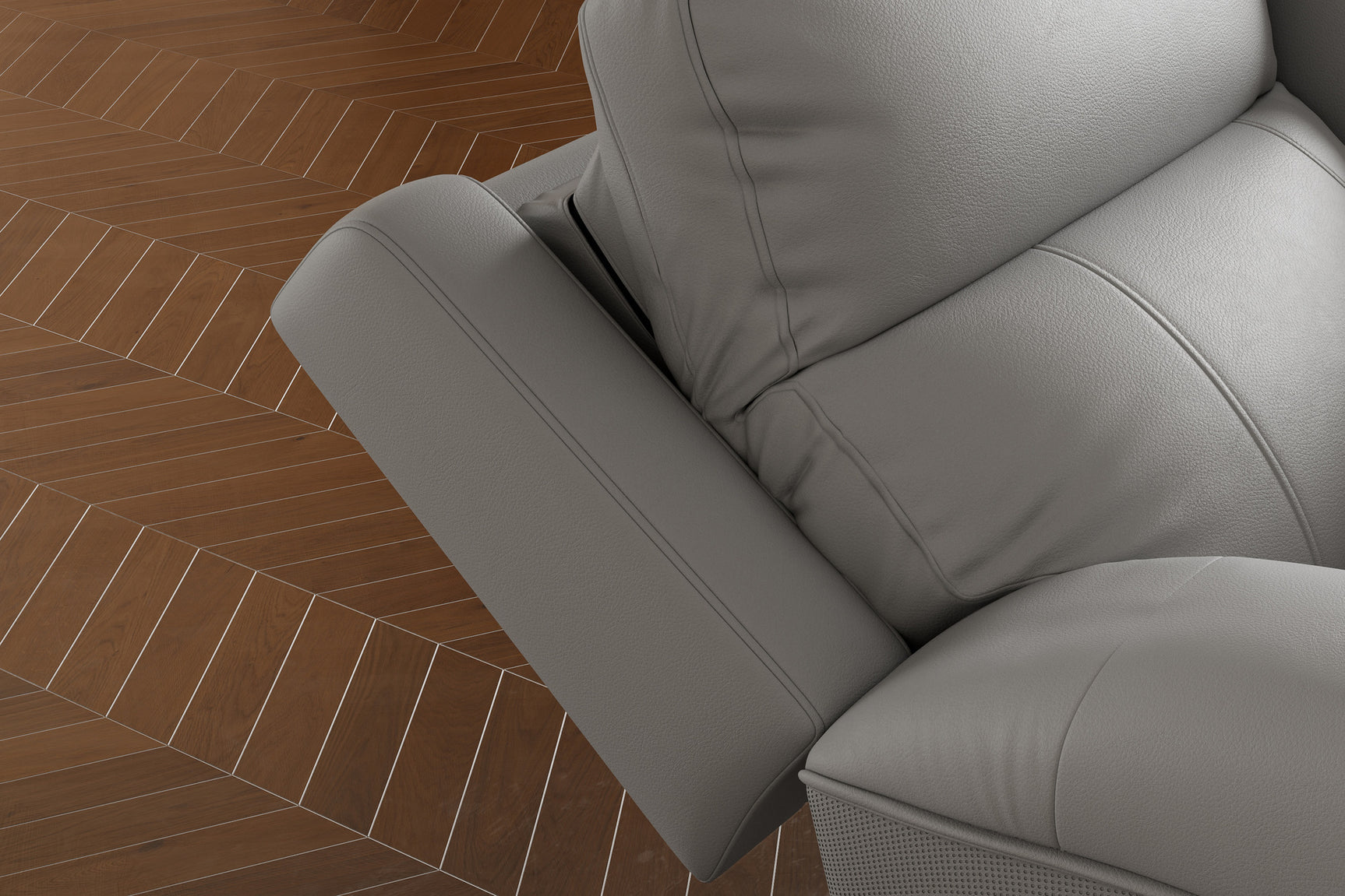 Harbour Immersive Audio Leather Dual Recliner Loveseat Sofa with Console