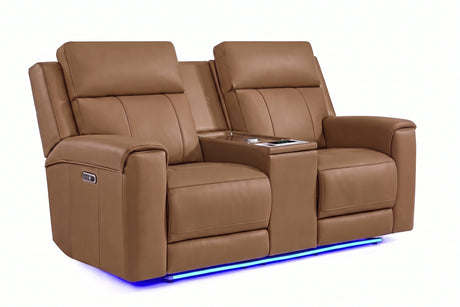 Harbour Immersive Audio Leather Dual Recliner Loveseat Sofa with Heat & Massage & Ventilation