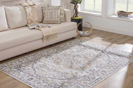 Hiti Cream Flat Pile Washable Rug