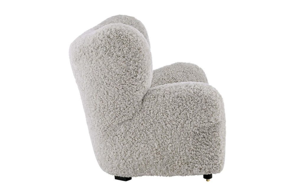 Valencia Misty Genuine Sheepskin Accent Chair, Coffee Color