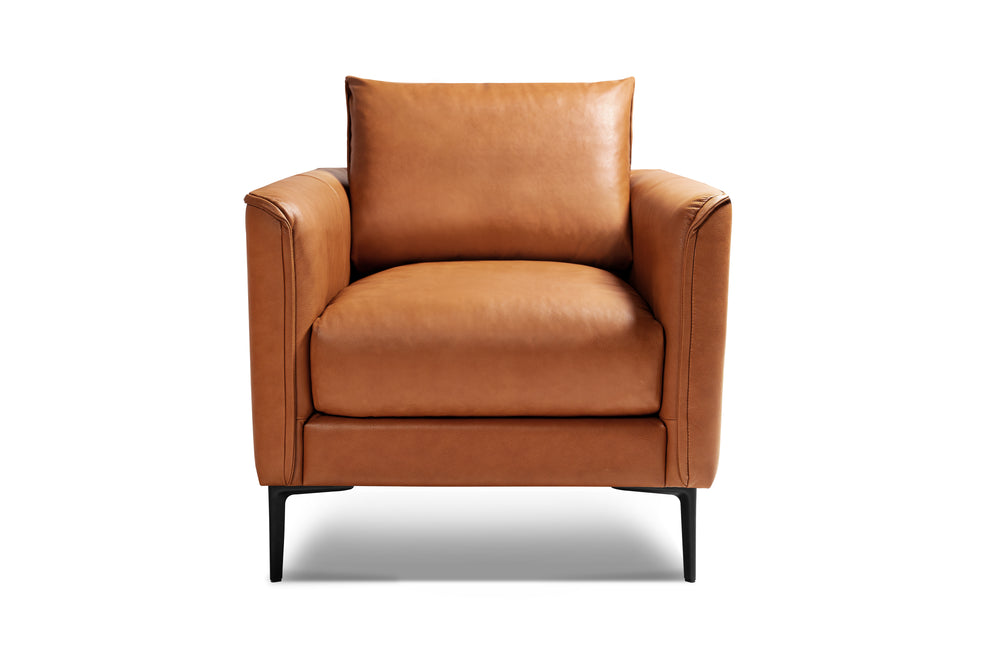 Valencia Jasper Leather Accent Chair, Cognac Color