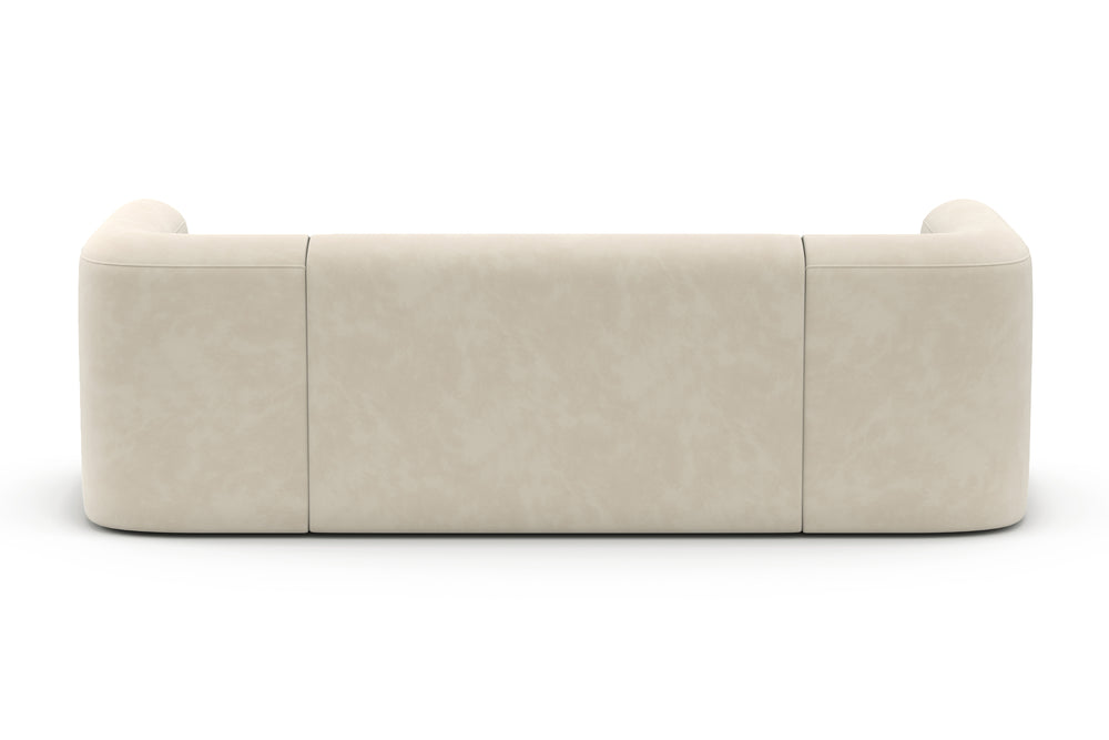 Valencia Jordyn Velvet Fabric Three Seats Sofa, Beige