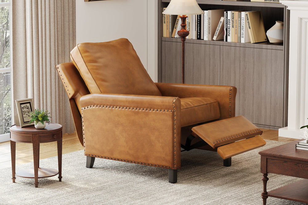 Valencia Jovany Top Grain Leather Recliner Chair, Brown