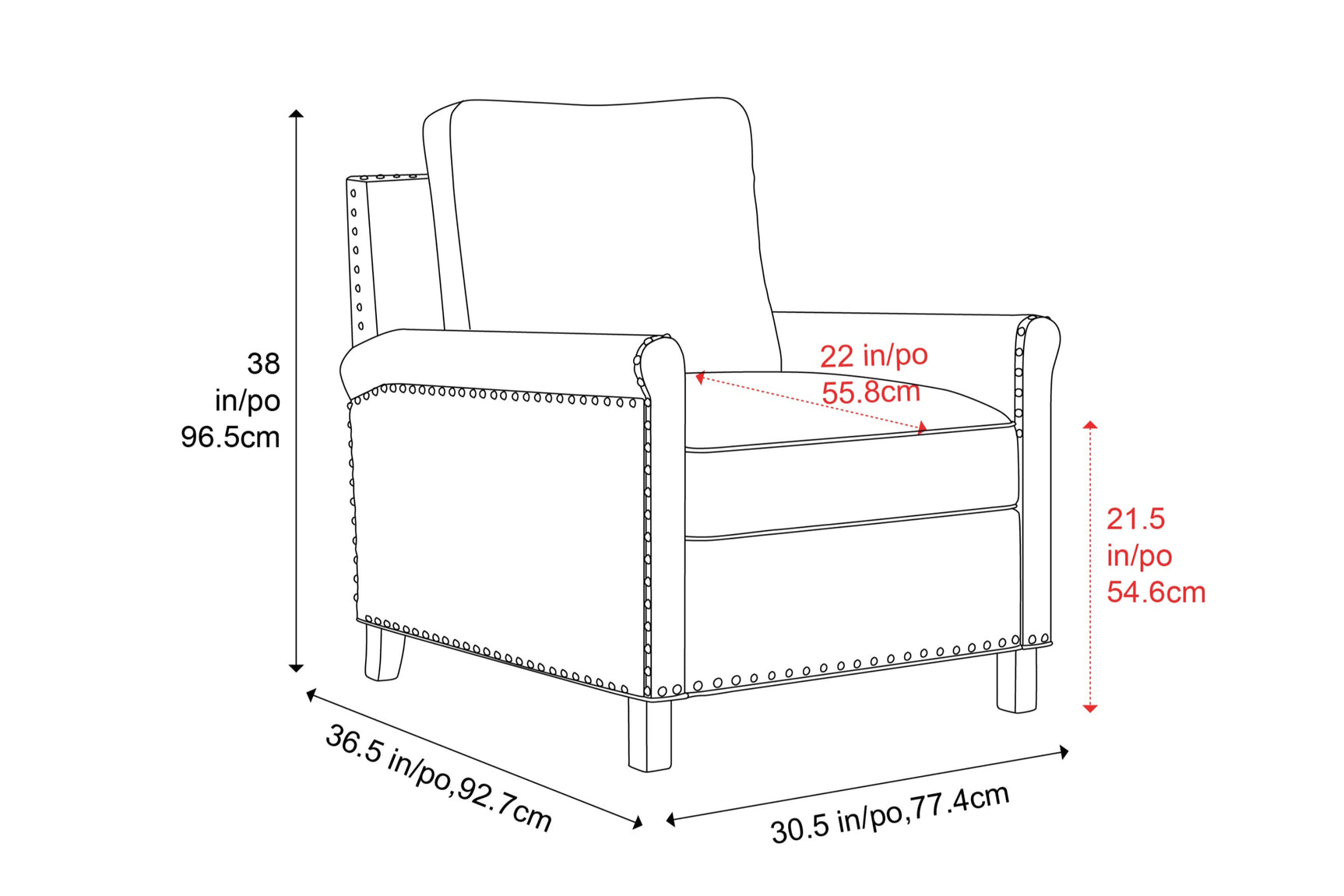 Jovany Leather Recliner Chair