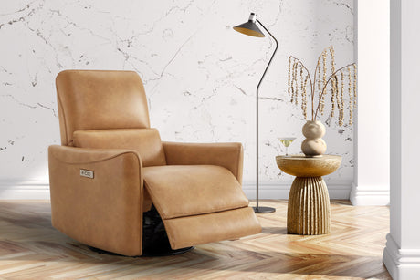 Kirstin Leather Swivel Recliner Chair