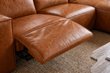 Emery Distressed Italian Aniline Leather Recliner Sectional Sofa