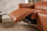 Emery Distressed Italian Aniline Leather Recliner Sectional Sofa