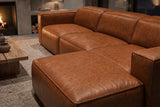 Emery Distressed Italian Aniline Leather Recliner Sectional Sofa