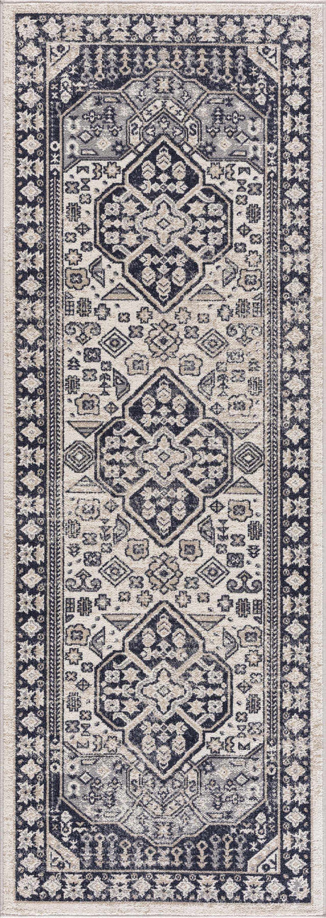 Cabacungan Cream & Gray Washable Area Rug - Clearance