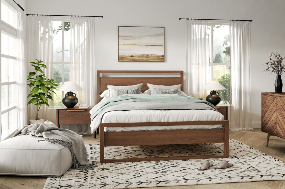 Valencia Leah Natural Solid Wood Queen Bed Frame, Natural