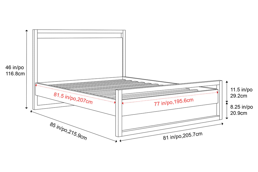 Valencia Leah Natural Solid Wood King Bed Frame, Natural