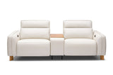 Lesley Leather Dual Recliner Sofa with Console