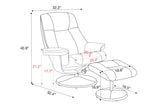 Lucinda Leather Swivel Recliner Chair with Ottoman