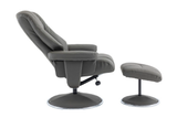 Lucinda Leather Swivel Recliner Chair with Ottoman