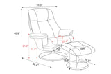 Lucinda Leather Swivel Recliner Chair with Ottoman