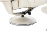 Lucinda Leather Swivel Recliner Chair with Ottoman