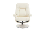 Lucinda Leather Swivel Recliner Chair with Ottoman