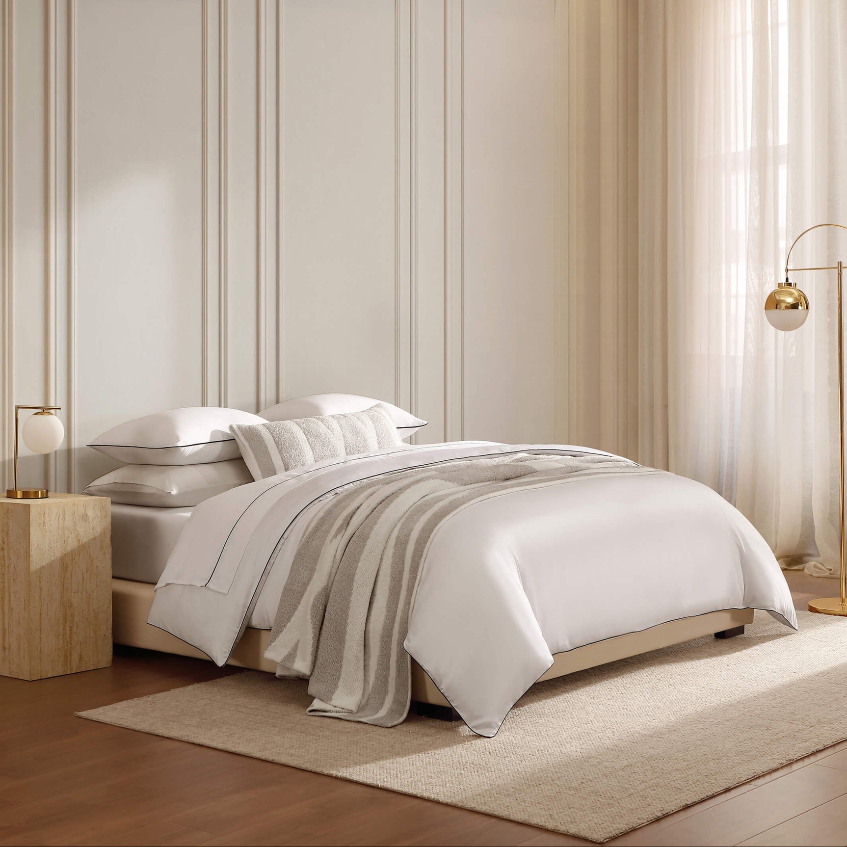 Bamboo Viscose Luxe Sham Set with Piping