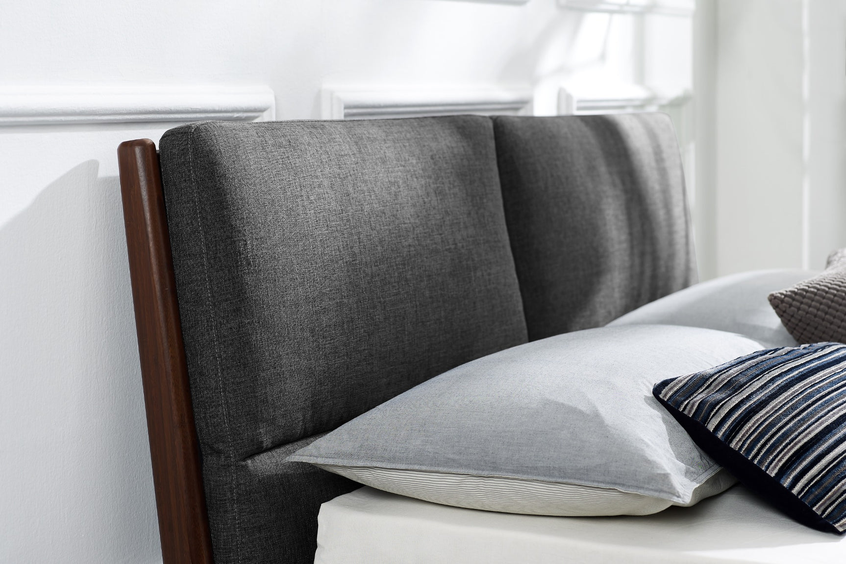 Park Avenue Fabric Upholstered  Bamboo Bed Frame